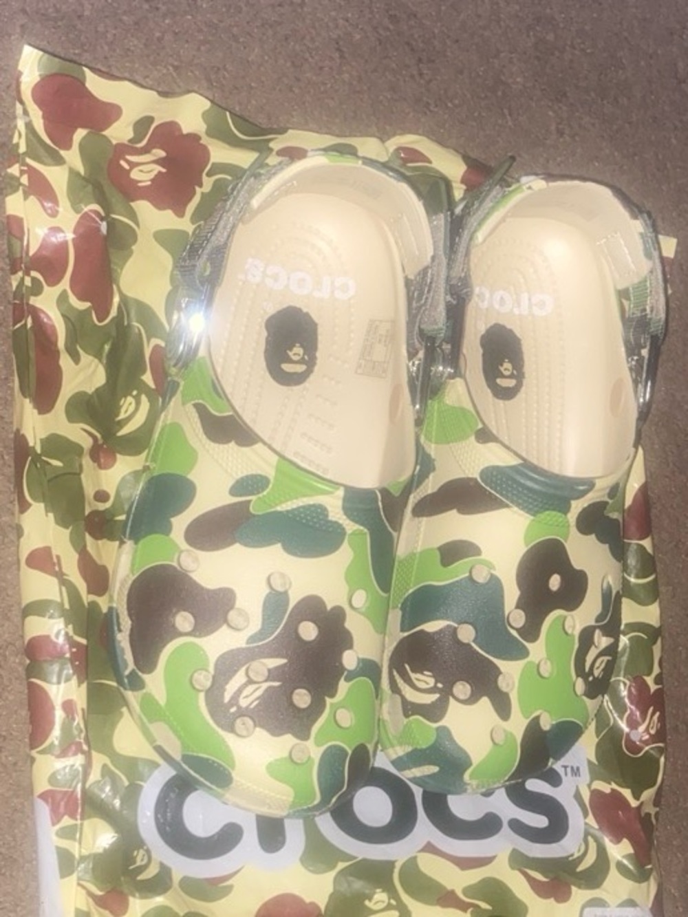 CROCS Kids Camouflage Clog in Green and Brown